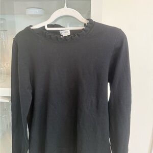 J. Crew Black Ruffle Neck sweater